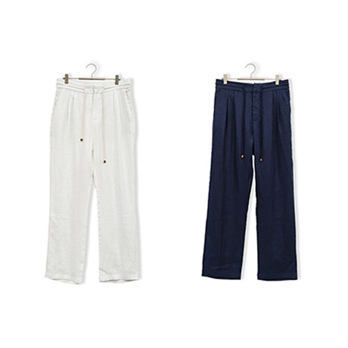 brunello cucinelli drawstring waist linen trousers